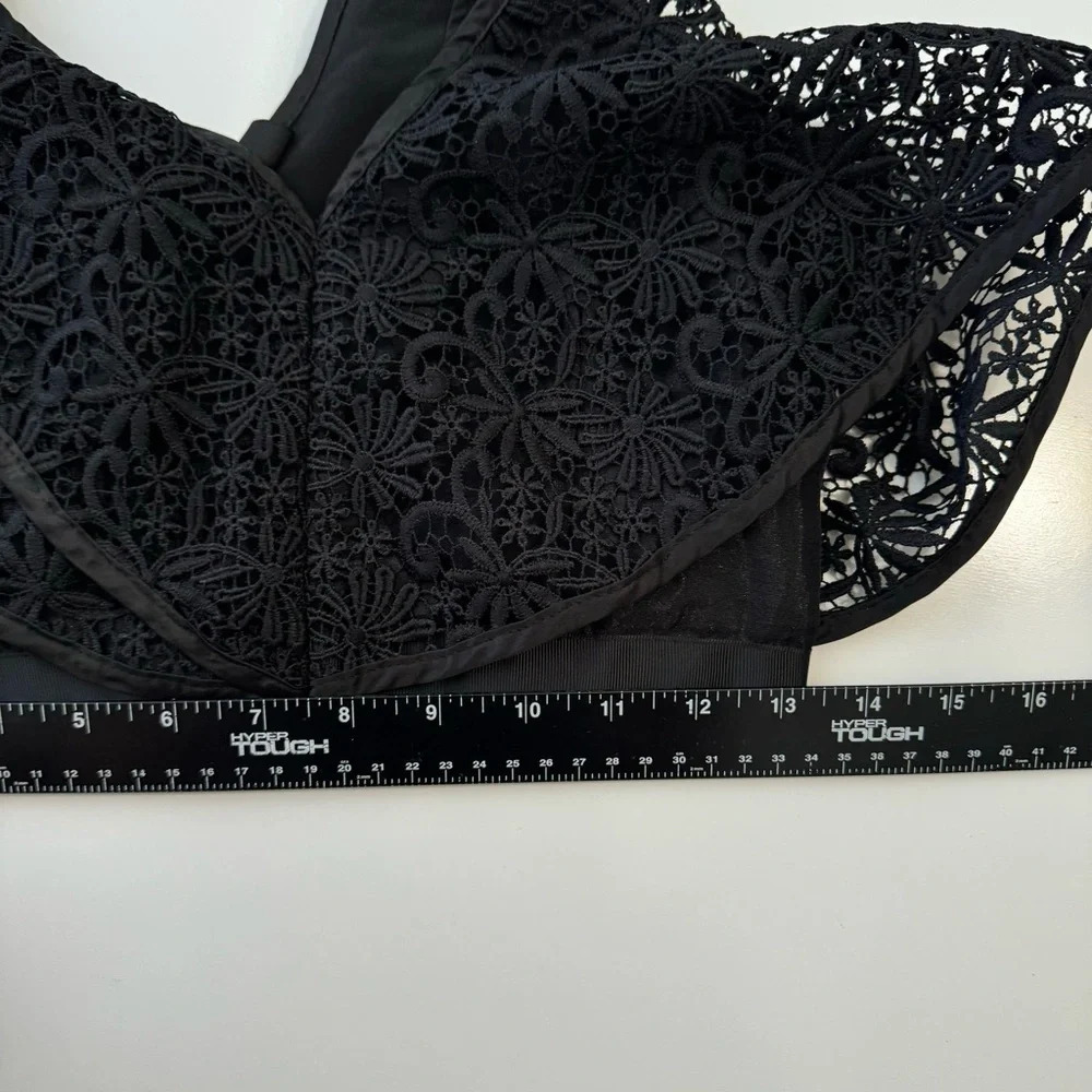 Topshop Women Embroidered Tops, Black Size‎ 4 - Picture 7 of 10